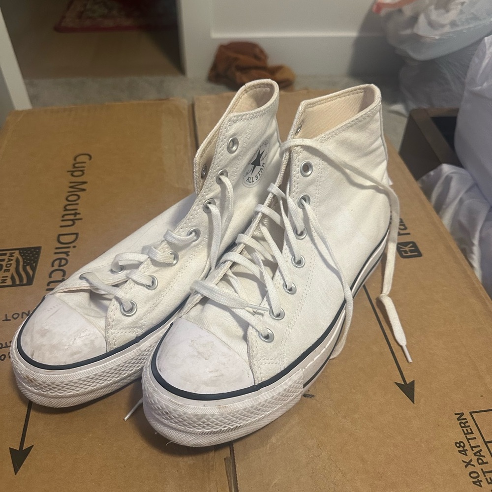White Platform Converse